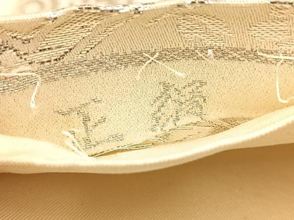 平和屋着物◎六通柄袋帯　天井花文　銀糸　正絹　逸品　BAAU6836yc