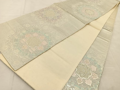 平和屋着物◎六通柄袋帯　唐織　正倉院更紗花文　金銀糸　正絹　逸品　BAAU6455yc