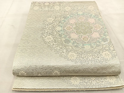 平和屋着物◎六通柄袋帯　唐織　正倉院更紗花文　金銀糸　正絹　逸品　BAAU6455yc