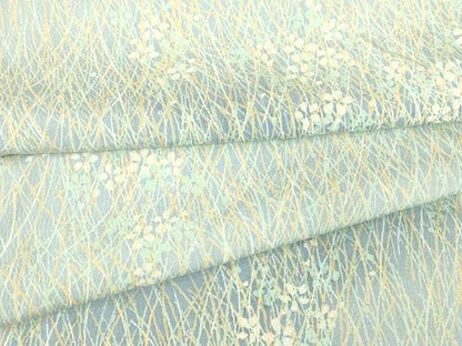 平和屋着物▽上質な小紋 単衣 草花文 正絹 逸品 DAAV5382az