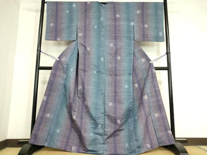 平和屋着物▽上質な紬 単衣 舞花文 正絹 逸品 DAAV5389az