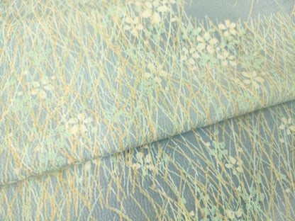 平和屋着物▽上質な小紋 単衣 草花文 正絹 逸品 DAAV5382az