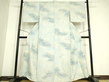 平和屋着物▽上質な小紋 単衣 草花文 正絹 逸品 DAAV5382az