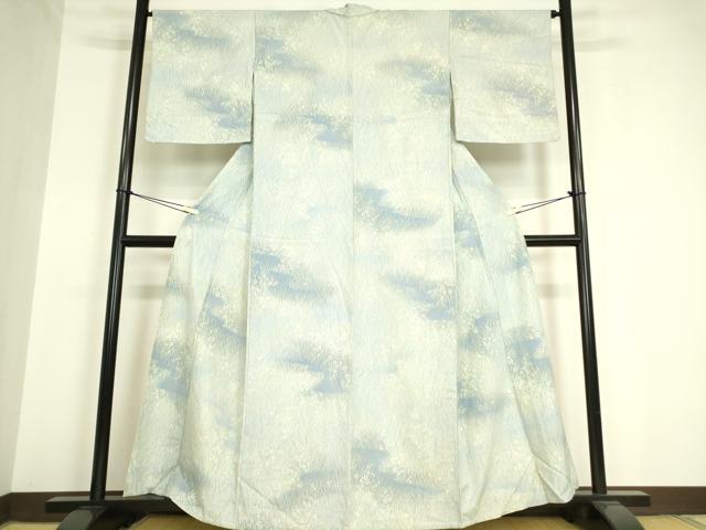 平和屋着物▽上質な小紋 単衣 草花文 正絹 逸品 DAAV5382az