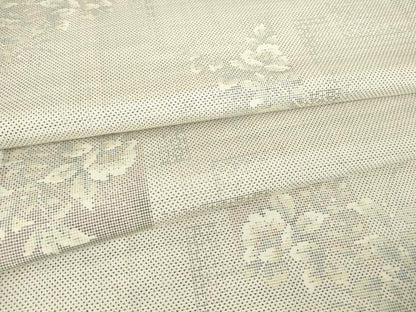 平和屋着物▽本場大島紬 白大島 単衣 9マルキ 色紙花文 正絹 逸品 DAAV5390az