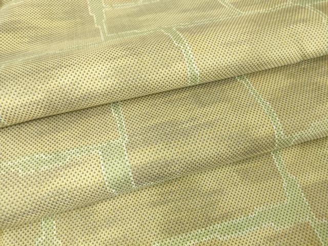 平和屋着物▽上質な紬 単衣 石畳文 正絹 逸品 DAAV5415az
