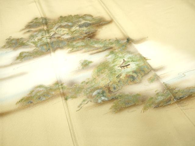 平和屋着物▽訪問着 単衣 風景文 暈し染め 金彩 さが美扱い 正絹 逸品 DAAV5402az