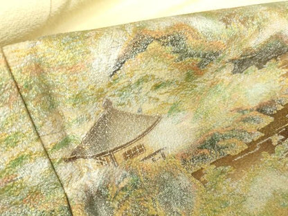 平和屋着物▽訪問着 単衣 風景文 暈し染め 金彩 さが美扱い 正絹 逸品 DAAV5402az