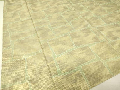 平和屋着物▽上質な紬 単衣 石畳文 正絹 逸品 DAAV5415az