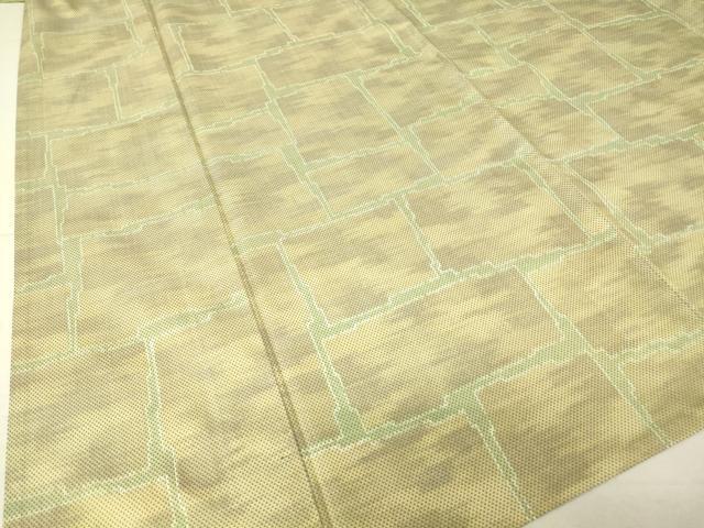 平和屋着物▽上質な紬 単衣 石畳文 正絹 逸品 DAAV5415az