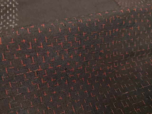 平和屋着物▽上質な紬　単衣　市松文　正絹　逸品　DAAV5432az