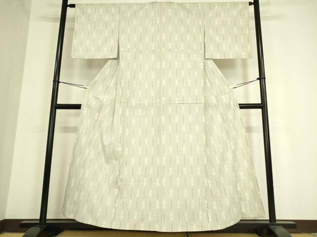 平和屋着物▽本塩沢 単衣 間道 正絹 逸品 DAAV5422az