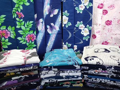 平和屋本店■浴衣 まとめて 45点 蝶 花柄 ru しじら織 など 着用可能多数 未使用品あり ppp2453