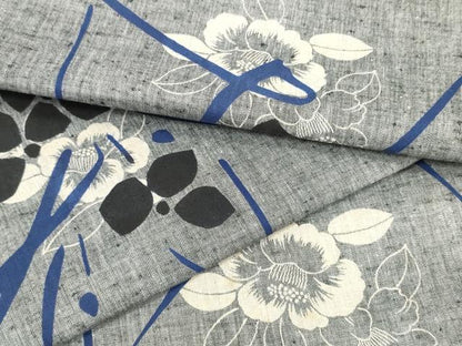 平和屋着物∴夏物 浴衣 反物 着尺 椿 綿 逸品 未使用 DAAU7852zzz