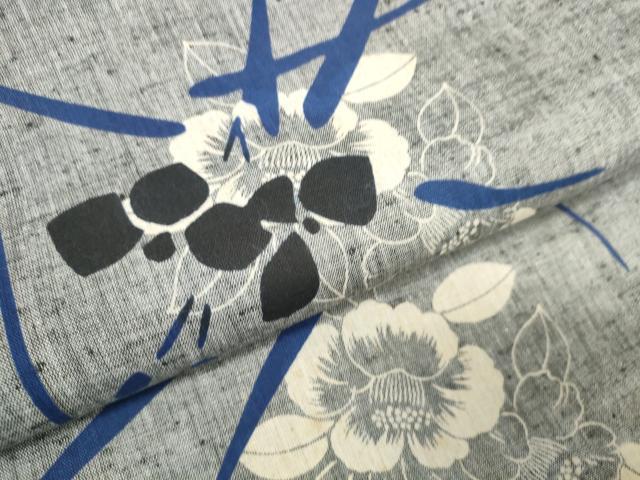 平和屋着物∴夏物 浴衣 反物 着尺 椿 綿 逸品 未使用 DAAU7852zzz
