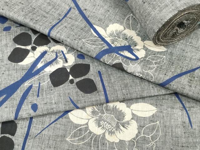 平和屋着物∴夏物 浴衣 反物 着尺 椿 綿 逸品 未使用 DAAU7852zzz