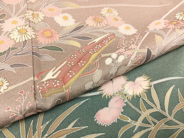平和屋着物●訪問着 友禅 作家物 草花籬文 暈し染め 金彩 正絹 逸品 AAAZ6805ph