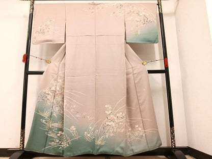 平和屋着物●訪問着 友禅 作家物 草花籬文 暈し染め 金彩 正絹 逸品 AAAZ6805ph