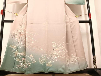 平和屋着物●訪問着 友禅 作家物 草花籬文 暈し染め 金彩 正絹 逸品 AAAZ6805ph