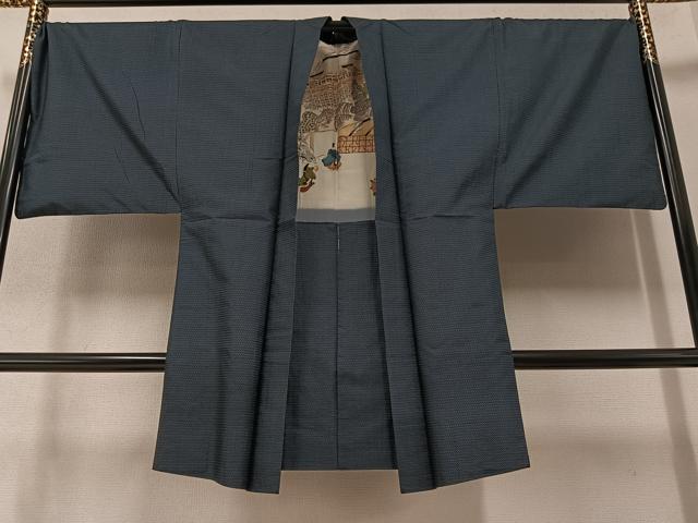 平和屋着物●男性 本場大島紬 アンサンブル 100亀甲 総詰め 正絹 逸品 AAAZ6862ph