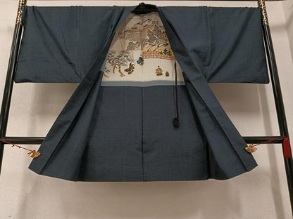平和屋着物●男性 本場大島紬 アンサンブル 100亀甲 総詰め 正絹 逸品 AAAZ6862ph