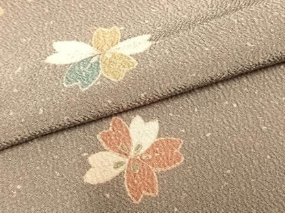 平和屋着物▽上質な小紋 単衣 舞花文 正絹 逸品 AAAZ1573fy