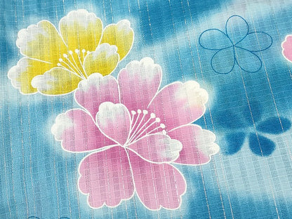 平和屋本店■浴衣 まとめて 3点 乱菊 花柄 綿紅梅 など 着用可能多数 ppp2495 km