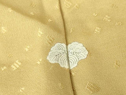 平和屋着物▽上質な色無地 単衣 箔散らし地紋 枯色 正絹 逸品 DAAV5536az