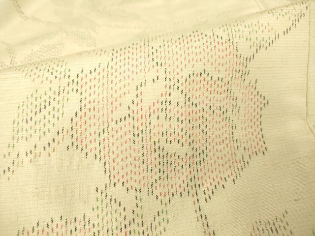 平和屋着物▽上質な紬 単衣 枝花文 正絹 逸品 DAAV5552az
