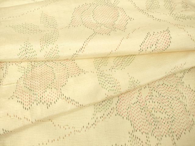 平和屋着物▽上質な紬 単衣 枝花文 正絹 逸品 DAAV5552az