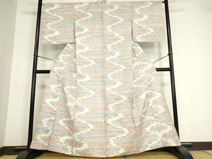 平和屋着物▽上質な紬 単衣 変わり縞 正絹 逸品 未使用 DAAV5573az