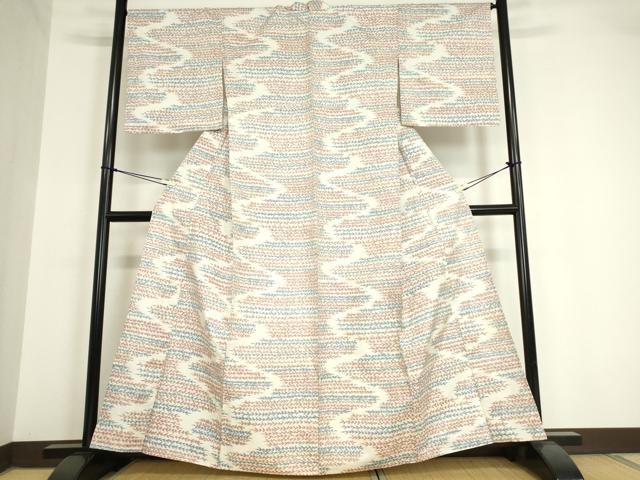 平和屋着物▽上質な紬 単衣 変わり縞 正絹 逸品 未使用 DAAV5573az