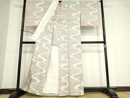 平和屋着物▽上質な紬 単衣 変わり縞 正絹 逸品 未使用 DAAV5573az