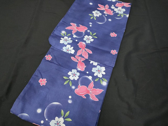平和屋本店■浴衣 まとめて 3点 金魚 蝶 花柄 など 着用可能多数 ppp2504 km