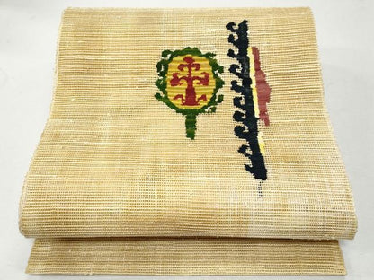 平和屋着物＊夏物 八寸名古屋帯 抽象文 正絹 逸品 CAAW6871fb