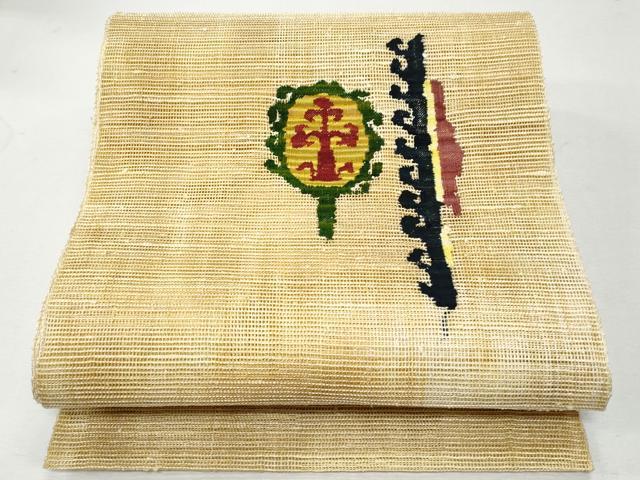 平和屋着物＊夏物 八寸名古屋帯 抽象文 正絹 逸品 CAAW6871fb