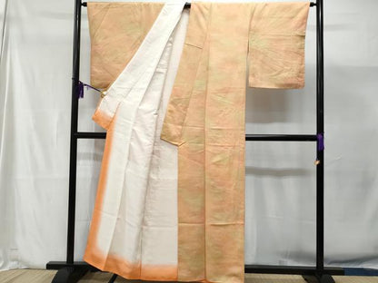 平和屋着物■上質な小紋　紬地　流水花文　暈し染め　正絹　逸品　CAAW5542fb