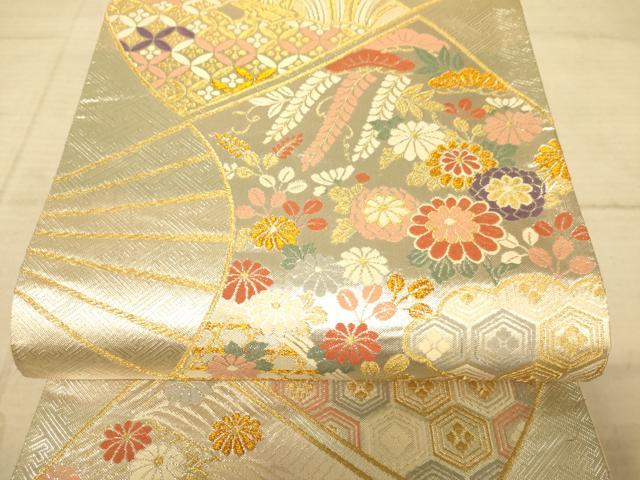 平和屋着物◎佐賀錦 六通柄袋帯 吉祥花文 金銀糸 正絹 逸品 AAAZ6209cs