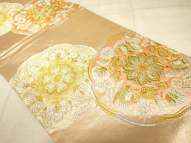 平和屋着物◎六通柄袋帯　正倉院花鳥文　金銀糸　正絹　逸品　AAAZ6199cs