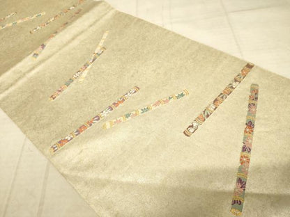 平和屋着物◎六通柄袋帯　楽器文　金糸　正絹　逸品　AAAZ6191cs