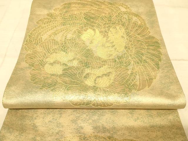 平和屋着物◎六通柄袋帯 鳳凰花文 金糸 正絹 逸品 AAAZ6219cs