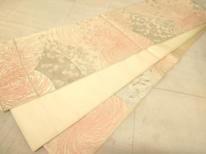 平和屋着物◎六通柄袋帯　唐織　乱菊　金糸　正絹　逸品　AAAZ6220cs