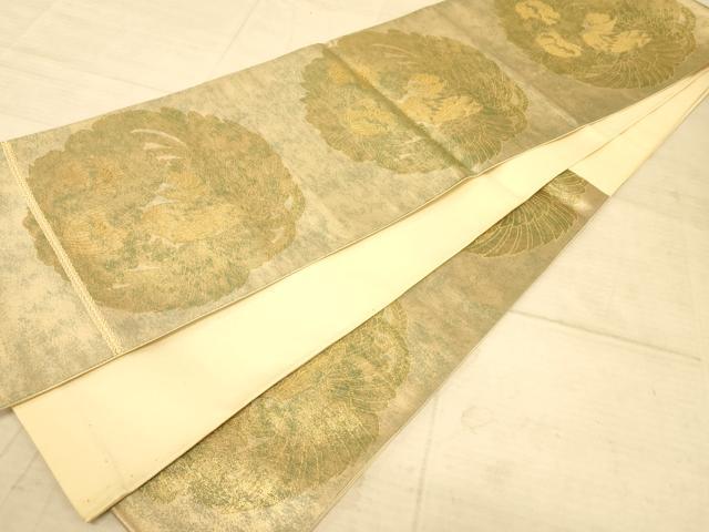 平和屋着物◎六通柄袋帯 鳳凰花文 金糸 正絹 逸品 AAAZ6219cs