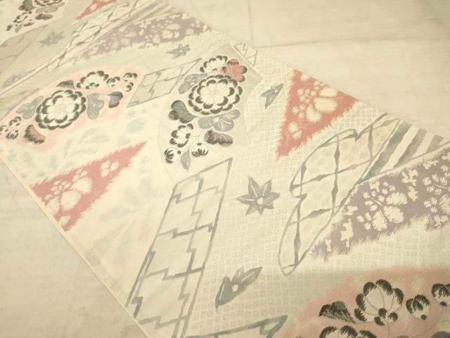 平和屋着物◎六通柄袋帯　辻が花　正絹　逸品　AAAZ6240cs