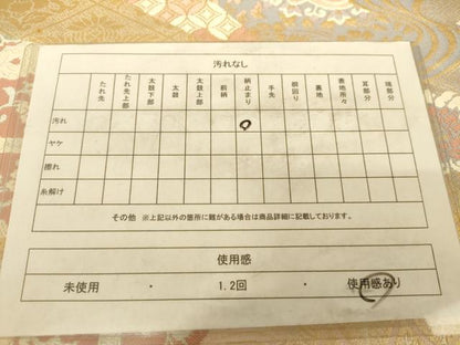 平和屋着物◎六通柄袋帯　衣取花紋　金糸　正絹　逸品　AAAZ6239cs