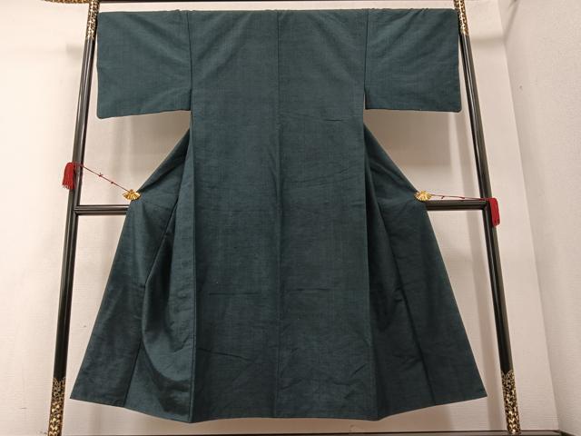 平和屋着物●男性 紬 アンサンブル 褐返色 正絹 逸品 AAAZ7657ph