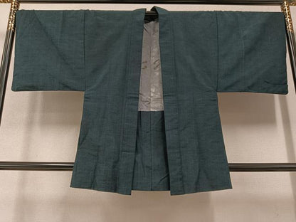 平和屋着物●男性 紬 アンサンブル 褐返色 正絹 逸品 AAAZ7657ph