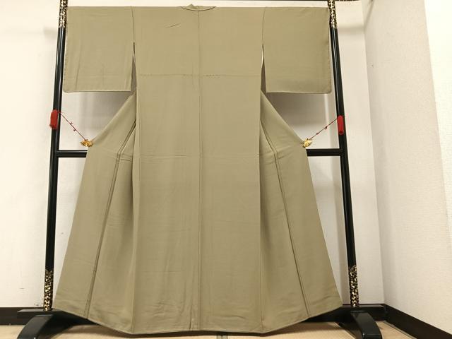 平和屋着物●上質な色無地 油色 正絹 逸品 AAAZ8864ph