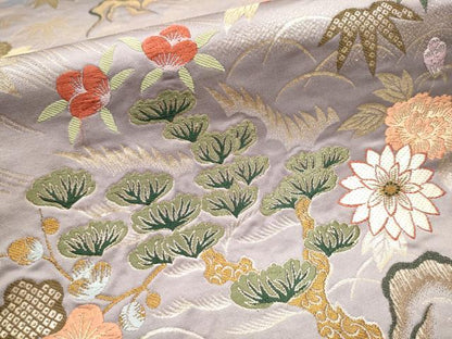 平和屋着物●ファッションデザイナー HIROKO KOSHINO コシノヒロコ 六通柄袋帯 唐織 松竹梅花文 金糸 正絹 逸品 CAAX1484hy