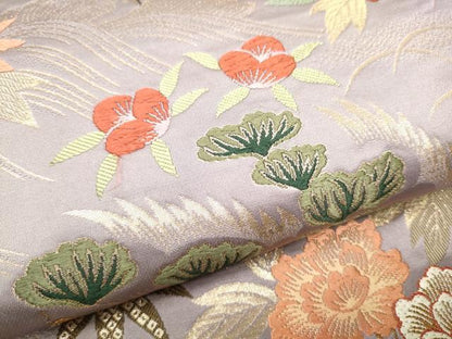 平和屋着物●ファッションデザイナー HIROKO KOSHINO コシノヒロコ 六通柄袋帯 唐織 松竹梅花文 金糸 正絹 逸品 CAAX1484hy